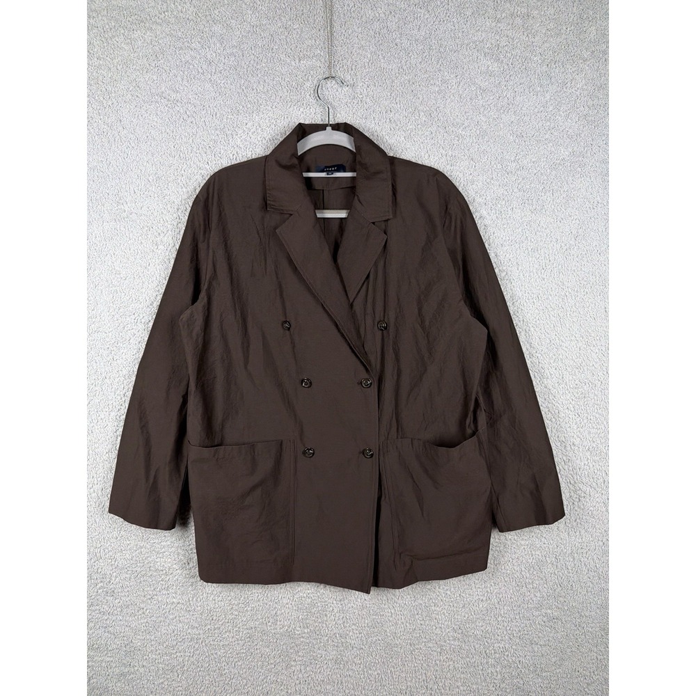 Soeur Drew Womens 36 Brown Double Breasted Cotton Blend Blazer Jacket